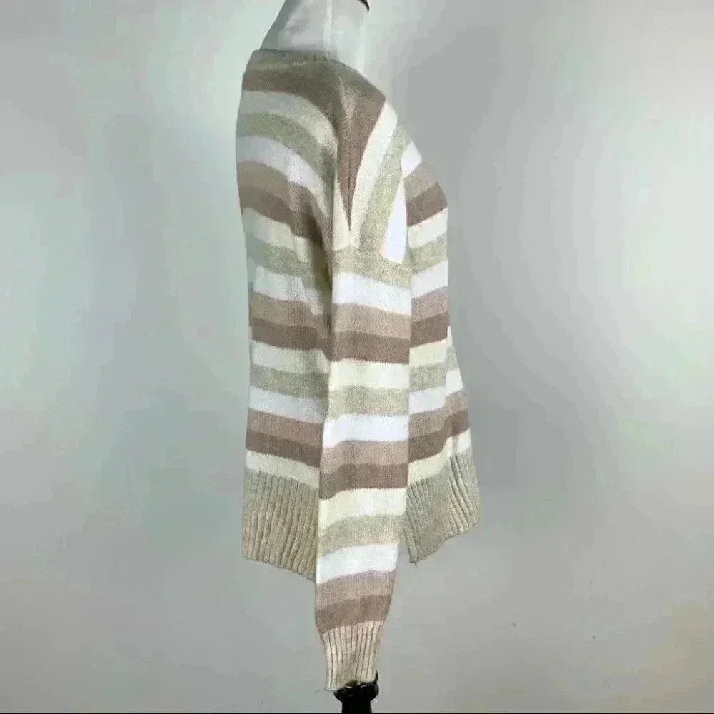 New Time and tru womens sweater size S 4-6 multicolored striped knit